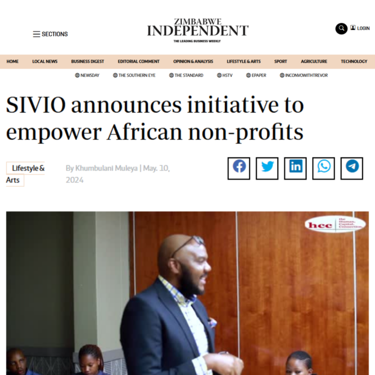 Sivio Announces Initiative To Empower African Non Profits Sivio Connect
