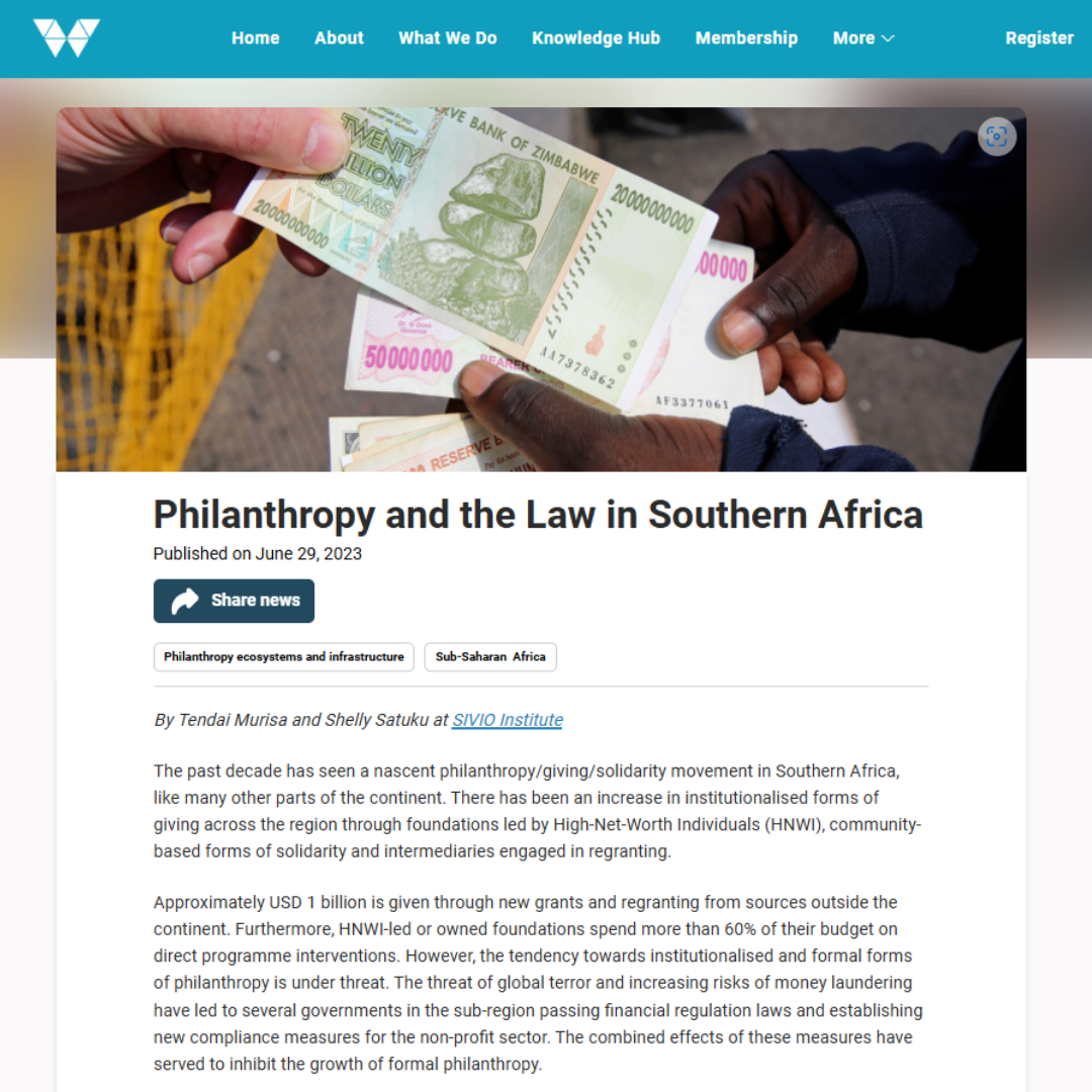 Philanthropy and the Law in Southern Africa