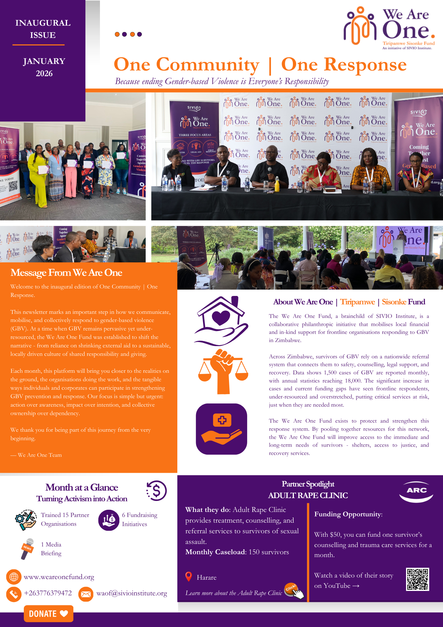 We Are One Newsletter Issue 1